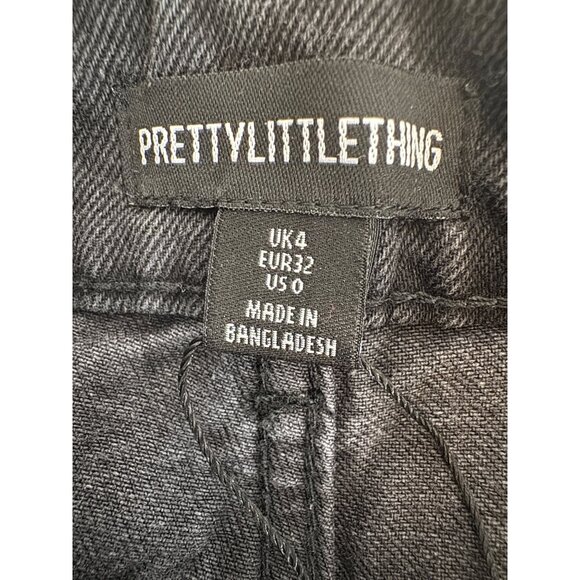 2/$30 NWT PrettyLittleThing Size 0 High-Waisted Black Denim Jeans - Picture 3 of 16